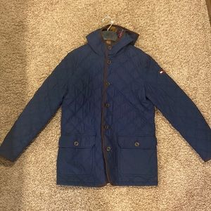 Men’s Medium Tommy Hilfiger Quilted Jacket with Hood – Good Condition